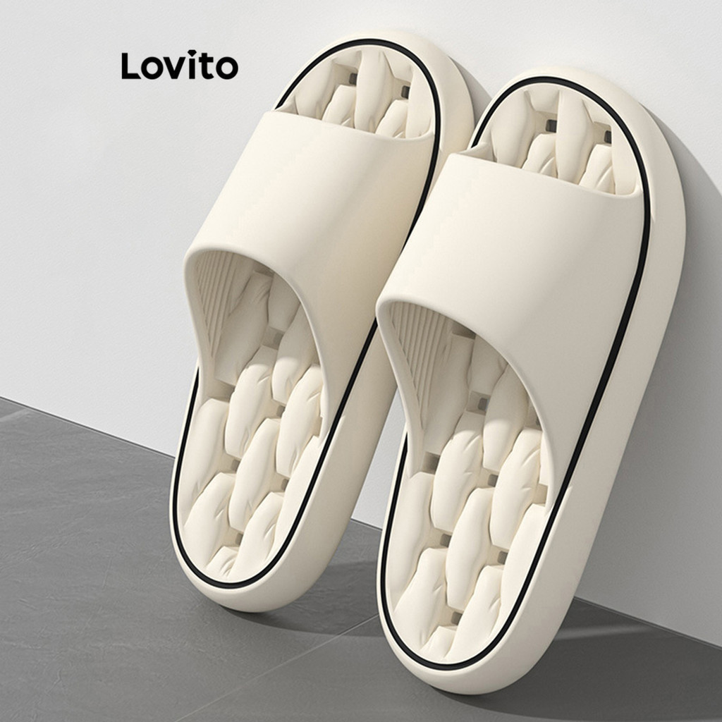 Lovito รองเท้าสลิปเปอร์ผู้หญิง ใส่เดินในบ้าน พื้นหนา ใส่สบาย สีเรียบ สไตล์ลำลอง LFA27038
