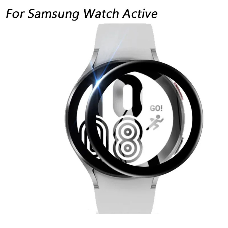 Samsung WatchActive WatchActive2 Fit3 Fit2 9D HD ขอบดํา ฟิล์มกระจกนิรภัย สําหรับ Samsung Watch Active 2 40 มม. 44 มม. Fit 3 2 ป้องกันลายนิ้วมือ สมาร์ทวอทช์ ป้องกันหน้าจอ