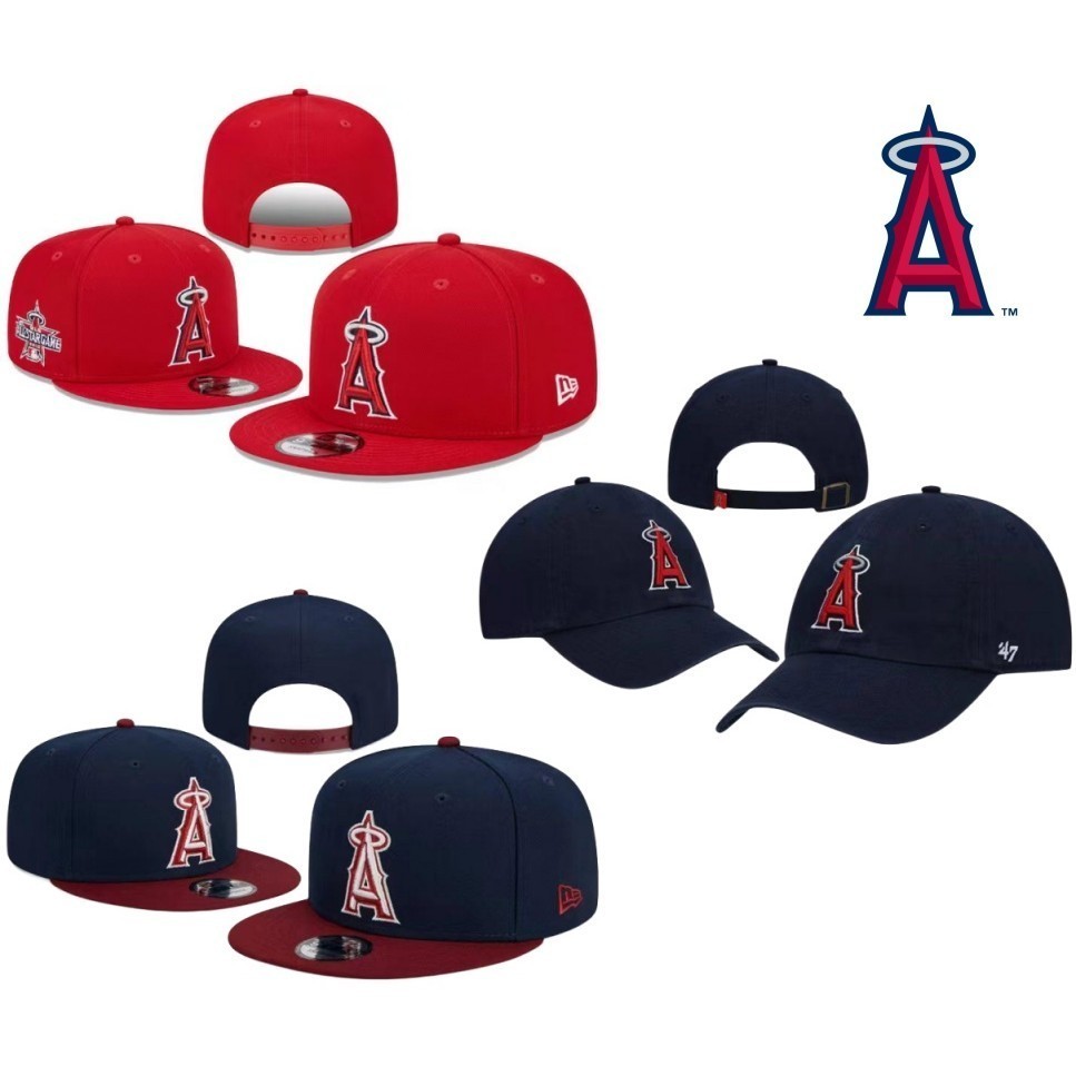 หมวกเบสบอล ปักลาย MLB Los Angeles Angels สามารถปรับได้ แฟชั่นอเมริกัน