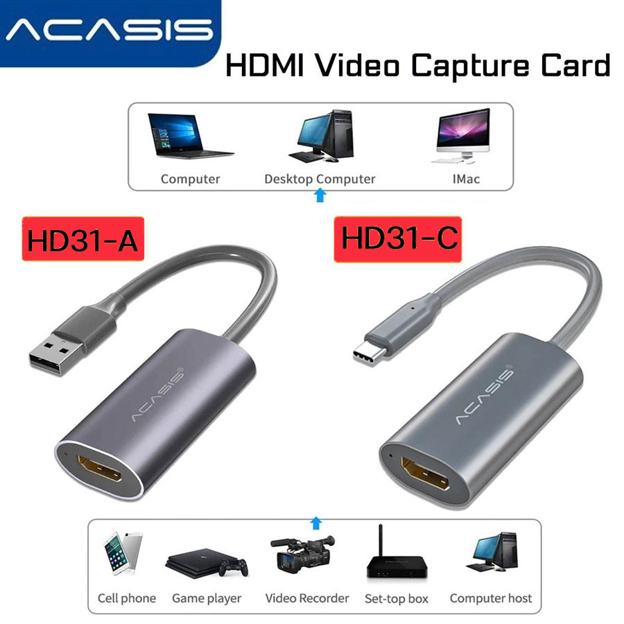 Acasis HDMI HD31-A / HD31-C Video Capture Card ประกัน 1 ปี มีสินค้าพร้อมส่งในไทย