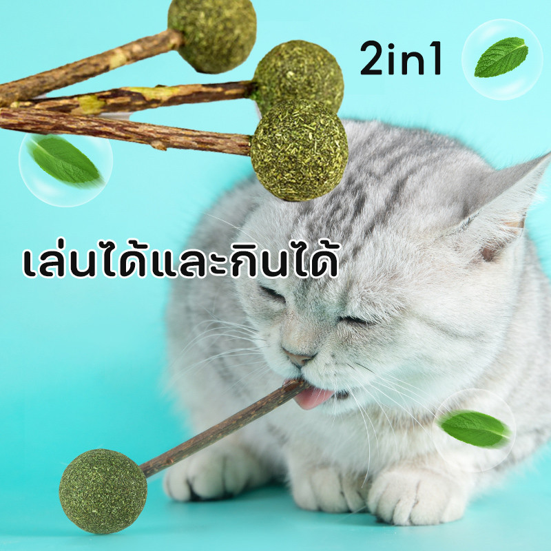 😻 ขนมแมวเลีย😻 2in1 Lollipop catnip อมยิ้มแมว มาทาบิ แคทนิปบอล รวมที่สุดของโปรดน้องแมว ขัดฟันแมว