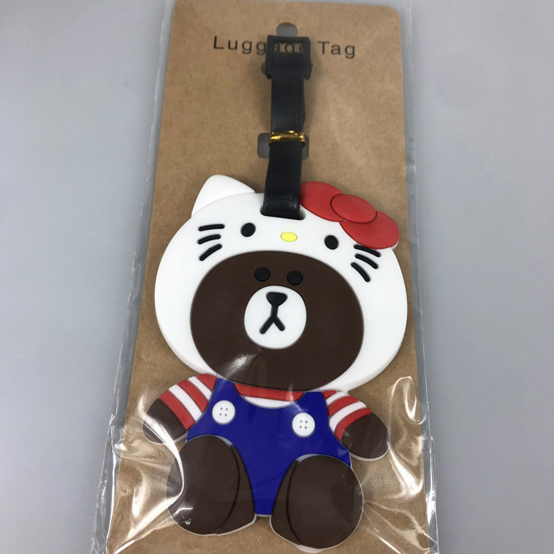 ป้ายแท็กซิลิกาเจล ลายการ์ตูน We Bare Bears & Panda แบบพกพา สําหรับติดกระเป๋าเดินทาง เหมาะกับผู้หญิง และผู้ชาย