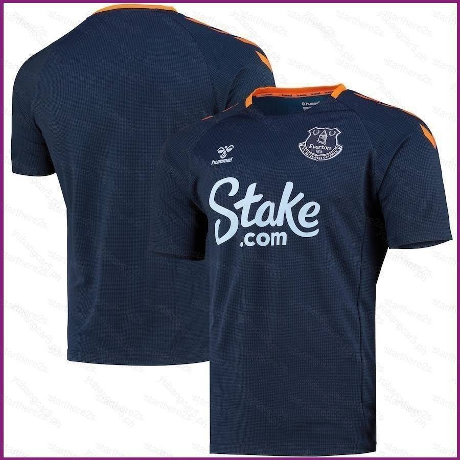 Everton Jersey แฟน Warm Up แขนสั ้ นการฝึกอบรม Navy Football Tshirts Sports Tee Plus Size