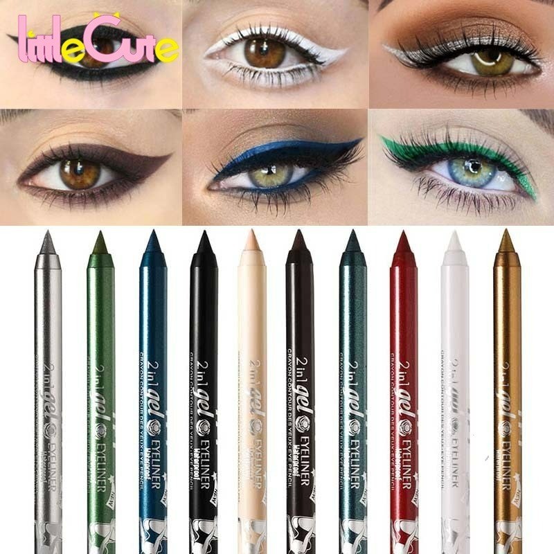 ดินสอกาวอายไลเนอร์ติดทนนาน 7 สี - กันน้ําติดทนนานเรียบเนียน - 2 IN 1 อายไลเนอร์ลิปไลน์ดินสอ -แต่งหน้าเครื่องสําอาง