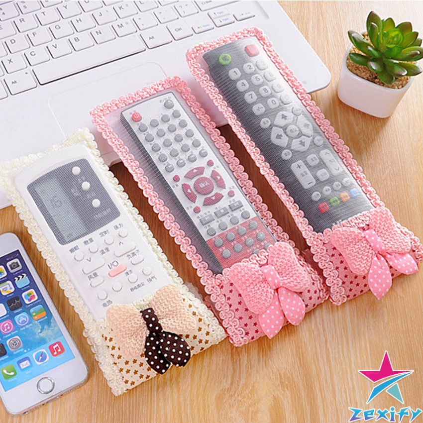 ZXF ซองใส่รีโมตคอนโทรล ประดับโบว์ มุ้งมิ้ง น่ารัก Remote control cover