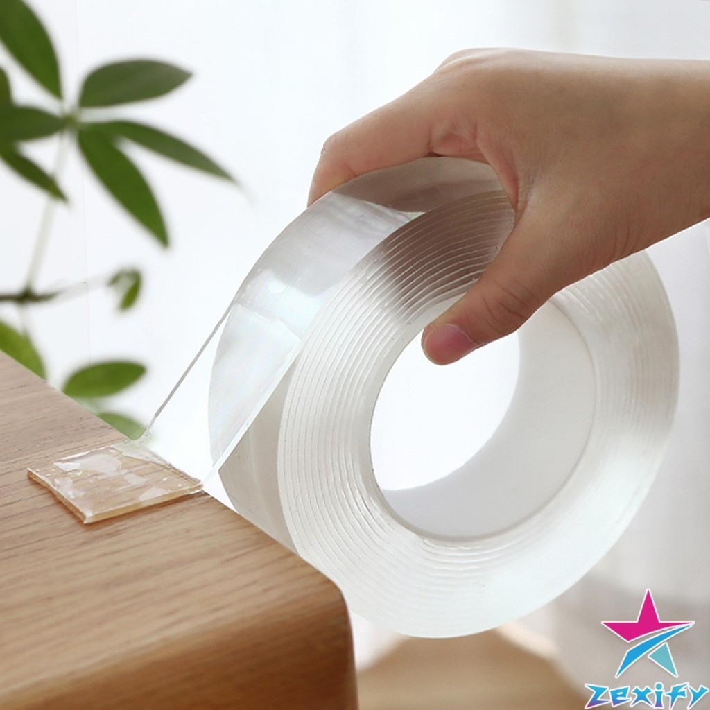 ZXF กาวสองหน้า เทปกาว ทำความสะอาดและนำมาใช้ใหม่ได้ มี 2 ขนาดให้ เลือก Double Side Adhesive Tape