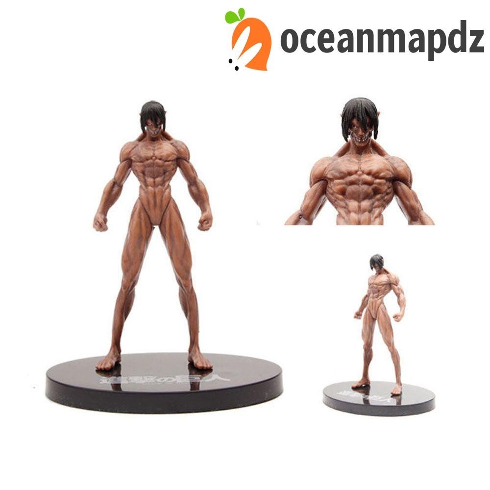 Oceanmapdz Attack on Titan Action Figures Anime Q Version Attack on Titan Miniatures Eren Jager Collectible Model ตุ ๊ กตาเครื ่ องประดับ