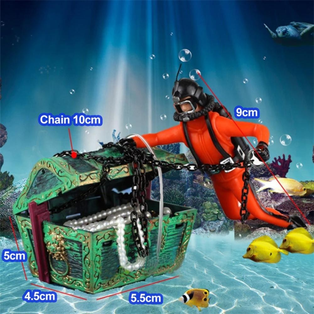[ForeverYoung ] Resin Treasure Diver Fish Tank Decor Mini Submarine Ornament Aquarium ตกแต ่ งภูมิทัศน ์ ใต ้ น ้ ํา E5K7