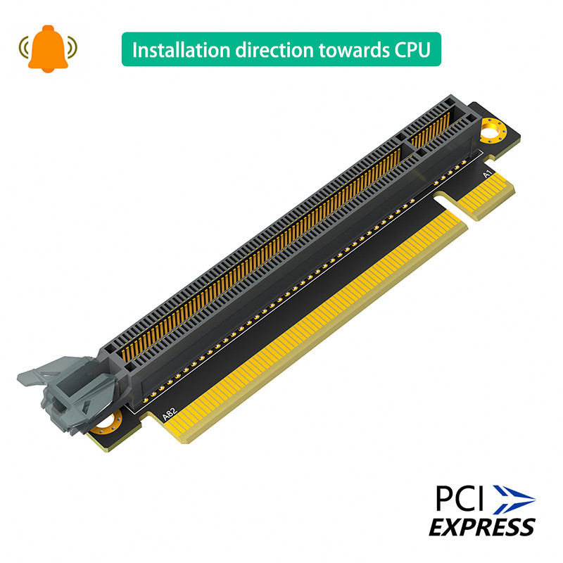 PCIE X16 ถึง X16 Riser การ์ดอะแดปเตอร์ PCI Express 3.0 16X 90 องศาย้อนกลับชายหญิง Converter การ์ดขยา