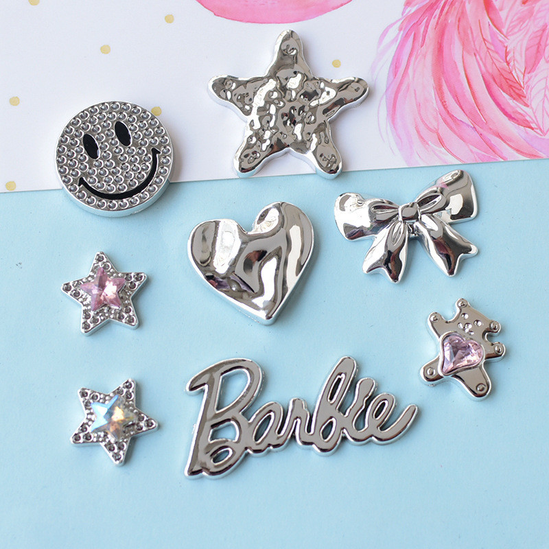 8pcs Electroplated Love ยิ ้ ม Face Star DIY รองเท ้ าหัวเข ็ มขัดรองเท ้ าตกแต ่ งรองเท ้ า Charms สําหรับ Clog รองเท ้ าแตะรองเท ้ า jibbits สําหรับ crosc