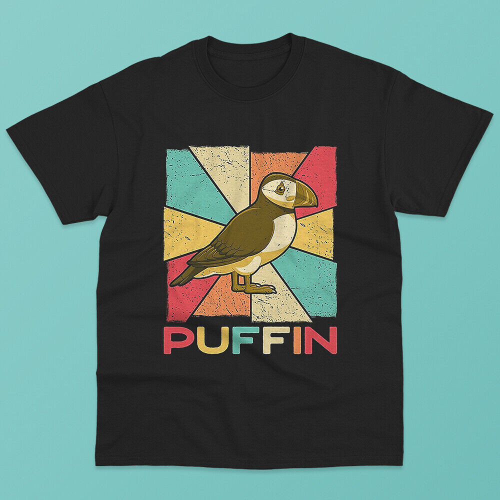 Vintage Retro Style Silhouette Puffin Bird - เสื้อยืด Puffin Lover
