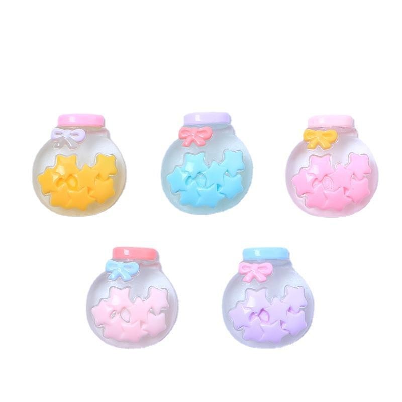 [3 @] Luminous Multicolor Wishing ขวดการ์ตูนครีมกาวอุปกรณ์เสริม Hole รองเท้าหัวเข็มขัดวัสดุเรซิ่นอุปกรณ์เสริม diy เครื่องประดับคลิปผม XD