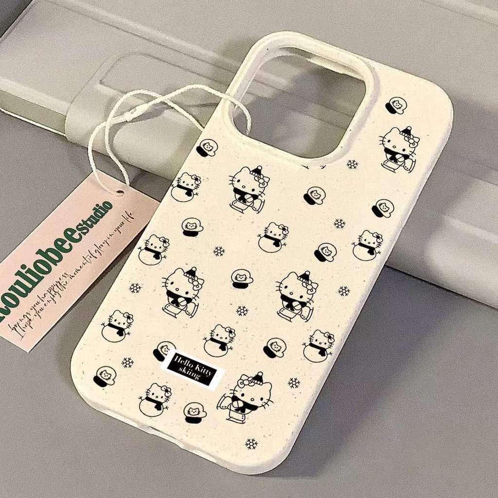 เข้ากันได้กับเคสโทรศัพท์ Samsung S24+/ S23 สกี Hello Kitty S22+/ S21+S10e เคสนิ่ม A54/A52/Note10+