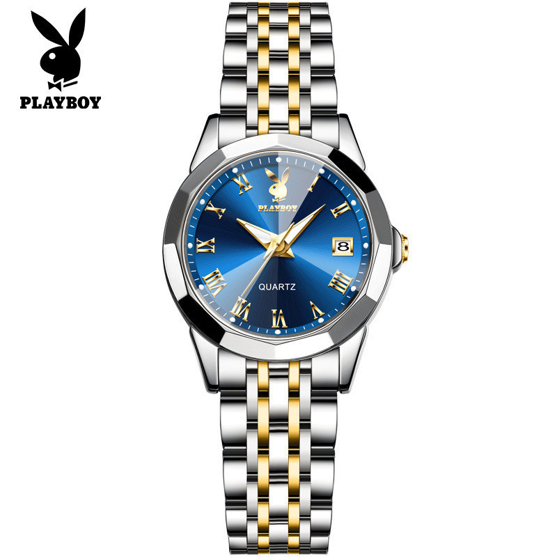 Playboy 3502 แฟชั ่ น Casual Quartz นาฬิกาปฏิทินคุณภาพสูงนาฬิกาสุภาพสตรี ( ฟรีกล ่ องนาฬิกาประณีต