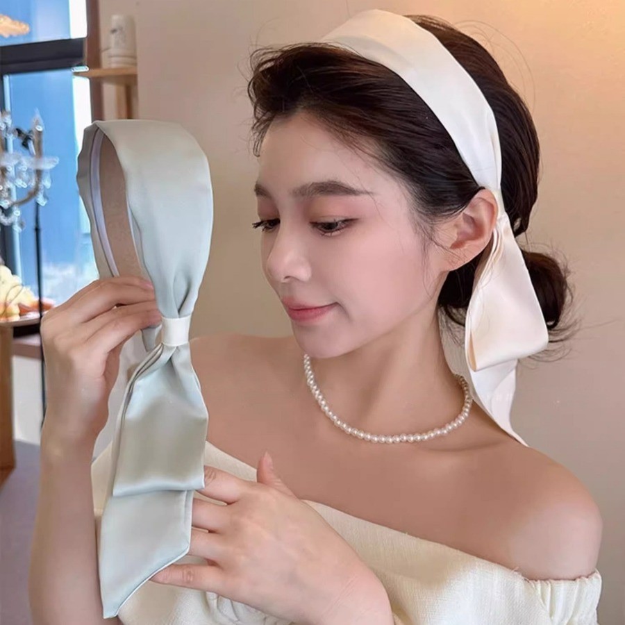 ใหม ่ ริบบิ ้ นผ ้ าซาตินแถบคาดศีรษะแฟชั ่ นวงผมปีกกว ้ างผู ้ หญิงอุปกรณ ์ เสริมผม