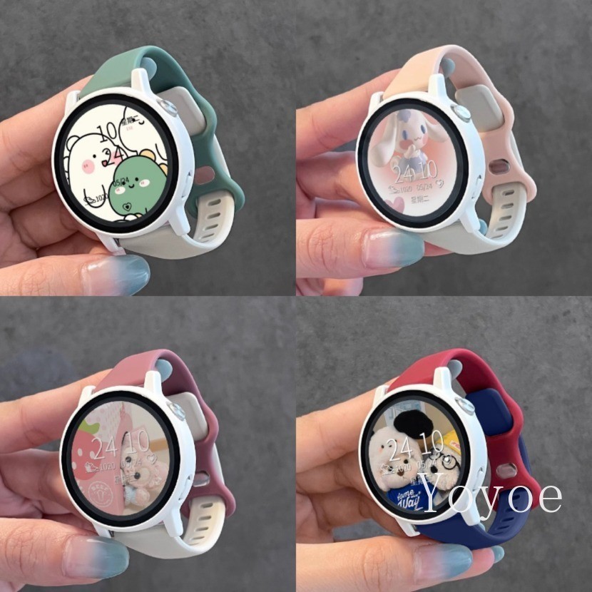 สายนาฬิกาข้อมือซิลิโคน 20 22 มม. สําหรับ Samsung Galaxy Watch 5/4 40 44 มม. classic 42 46 มม. Active 2 Huawei GT 3 Pro