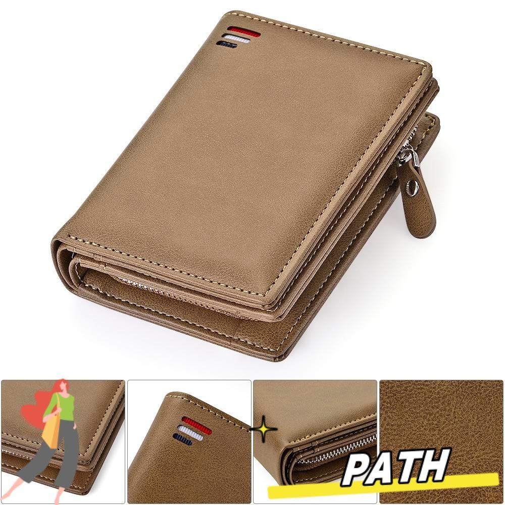 Path Mens Leather Wallet Fashion Business Wallets ID Card Holder