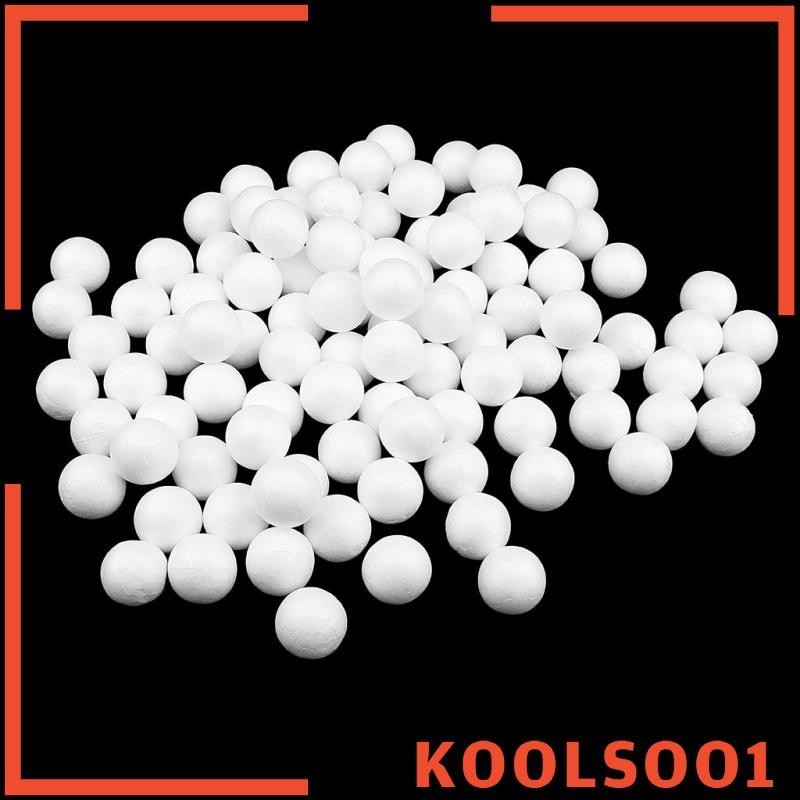 [Koolsoo1 ] ลูกโพลีสไตรีนแข ็ งสีขาวเปล ่ า 100 ชิ ้ น - โฟมหัตถกรรมทรงกลม DIY