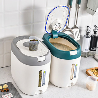 Airtight Rice Container 5KG 10KG Sealed Rice Dispenser Storage Box Kitchen Flour Grain Bin