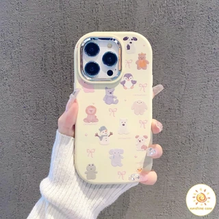เคสโทรศัพท์มือถือลายการ์ตูนสัตว์น่ารัก ไอโฟน11 For iPhone11 12 13 14 15Pro MAX X XS 6 7 8Plus SE2020เคสโทรศัพท์