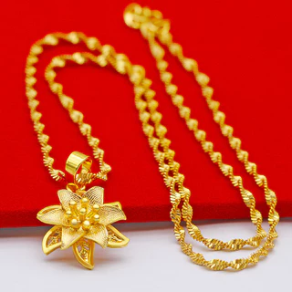 916 เกาหลีชุบทองจี ้ สร ้ อยคอผู ้ หญิงพีชหัวใจจี ้ ดอกไม ้ Hollow Water Droplet Clavicle Chain