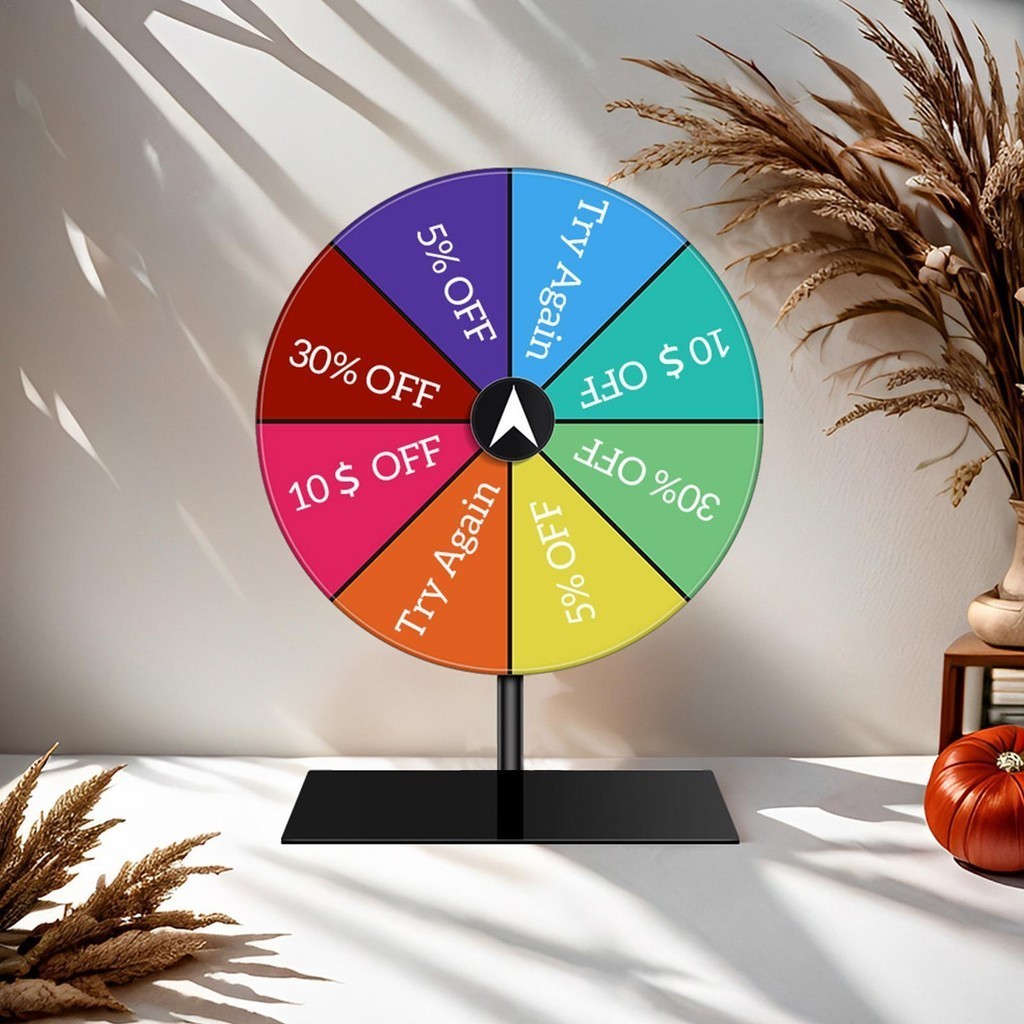 ตัวหมุนล้อรางวัล พร้อมขาตั้ง | Spin To Win Heavy Duty Editable Spin Wheel สําหรับรางวัลงานรื่นเริงเก