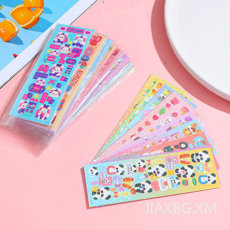 Jiaxbg สติกเกอร์การ์ตูนเลเซอร์น่ารักสําหรับงานฝีมือ DIY ที่สร้างสรรค์และตกแต่งวารสาร