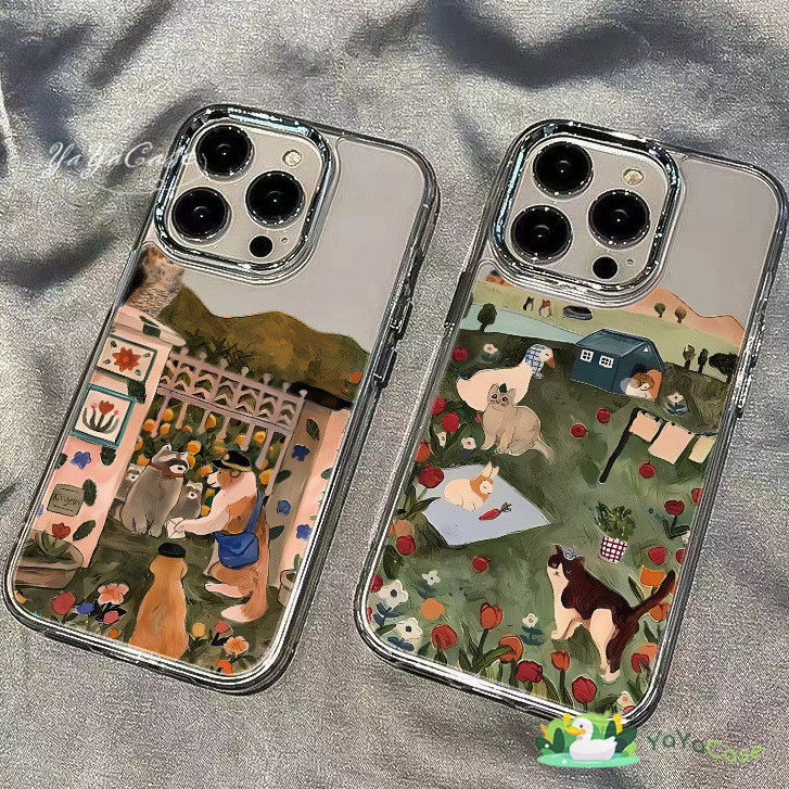 สำหรับ iPhone 11 13 Case FOR เคสไอโฟน14 15 12 pro max 7 8 14 15 Plus X XR XS Max สัตว์การ์ตูน รุ่น TPU โปร่งใส SOFT เคส