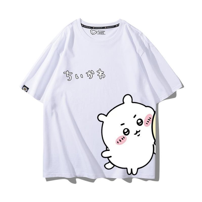 Chikawa เด็ก Chiikawa เสื้อผ้าน่ารักปลาหมึกยักษ์ Uzachi สินค้าเสื้อยืดแขนสั้นผ้าฝ้ายแท้