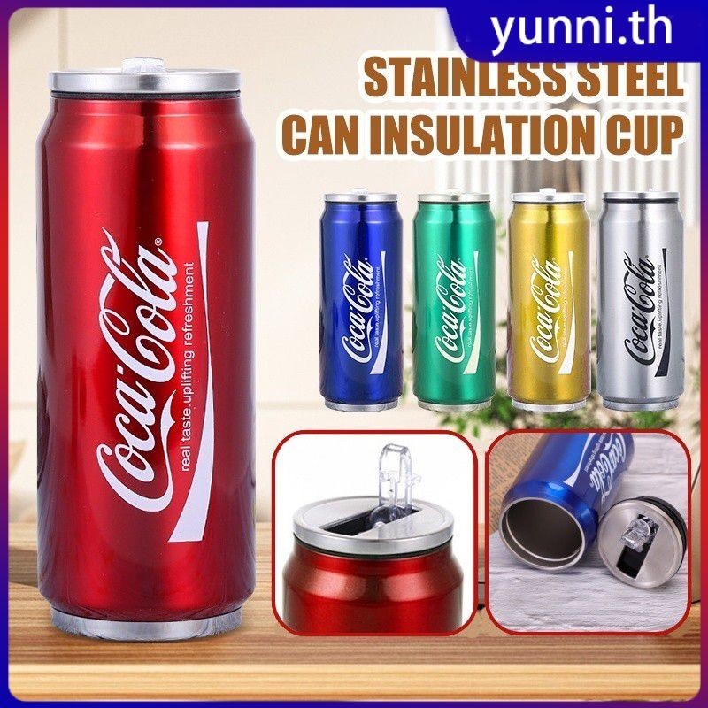 350 ML/500 ML Coca Cola Tumbler ถ้วยกาแฟร้อนและเย็นถ้วยดื่มแก้วสูญญากาศสแตนเลสถ้วยฟาง Yunni