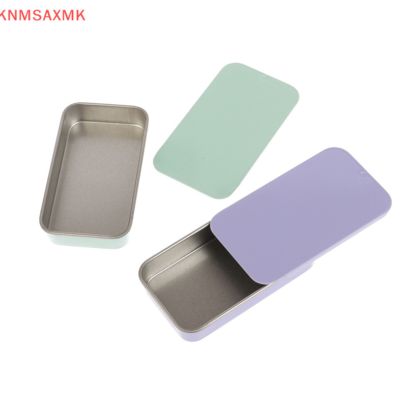 Zhechuibbb.th neckplate Mini กล่องเหล็กสไลด์สี่เหลี่ยมดีบุกที่ว่างเปล่ากล่องเก็บเครื่องประดับ Pill Cases แบบพกพากล่องคอนเทนเนอร์ Organizer ศ น