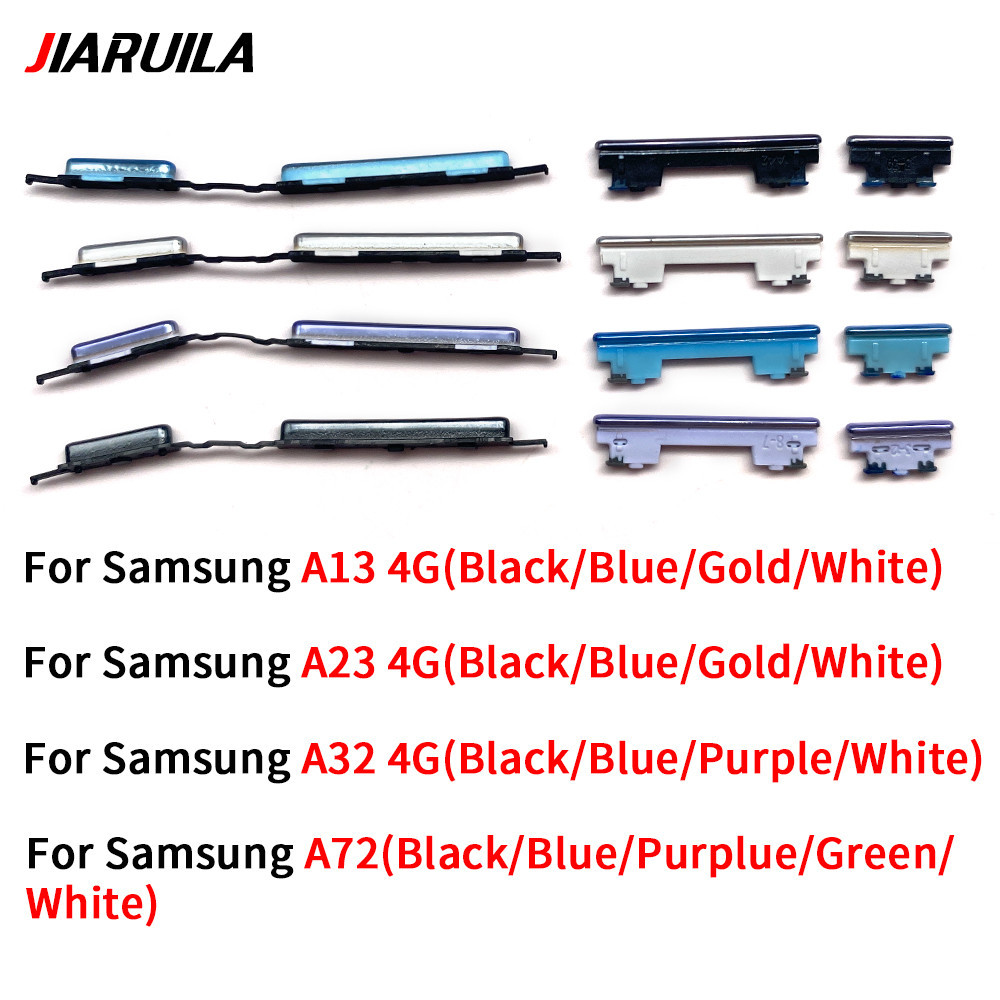 ปุ่ม Power & Volume Key Housing ปุ่มด้านข้างริบบิ้นสําหรับ Samsung A13 A23 A32 4G A72 ปุ่ม + Volume ปุ่มด้านข้างคีย์