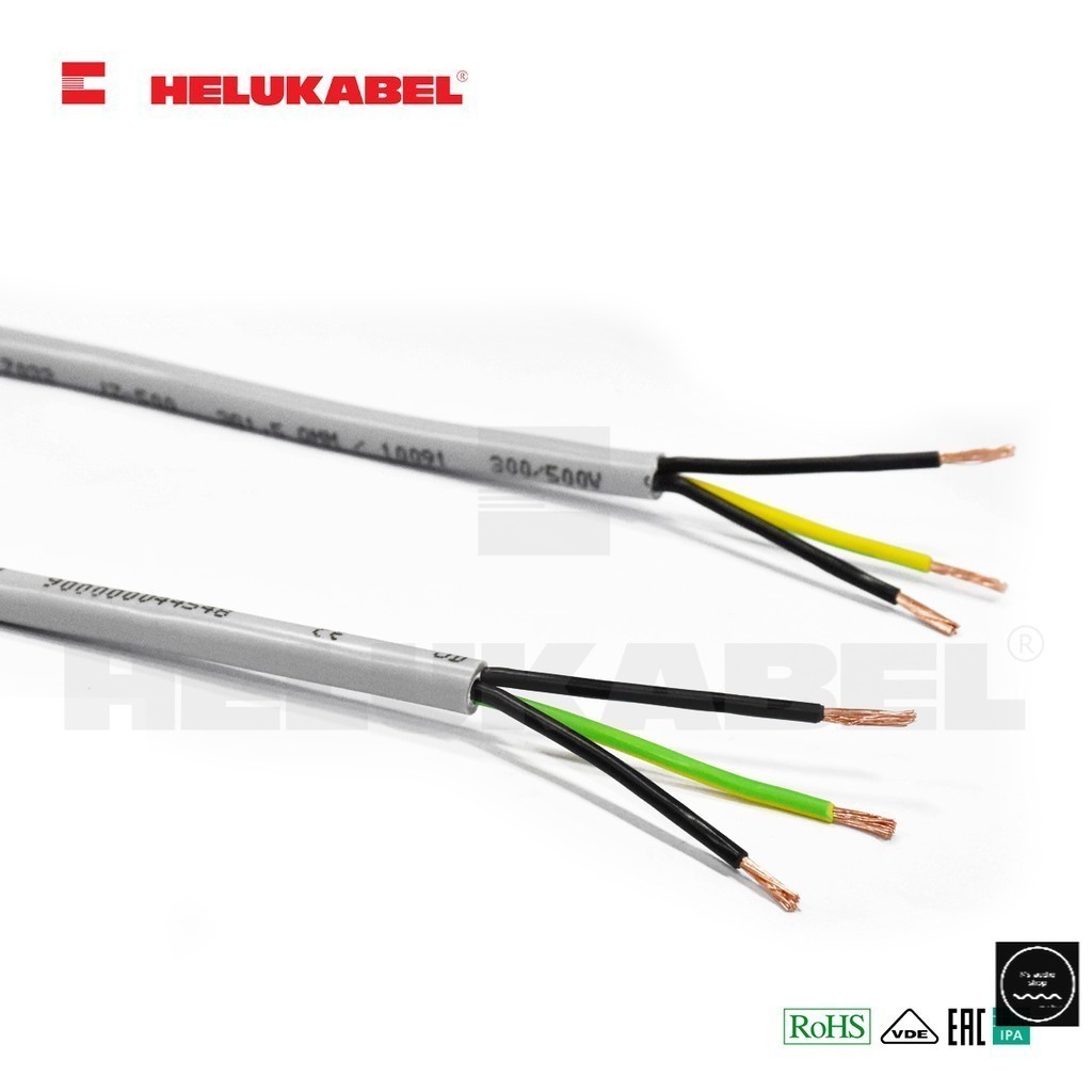 ..สายไฟเยอรมัน HELUKABEL 3x2.5 sq.mm Premium Copper หัวท้าย ชุบทอง โรเดียม และทองแดง รุ่นหุ้มตาข่าย.