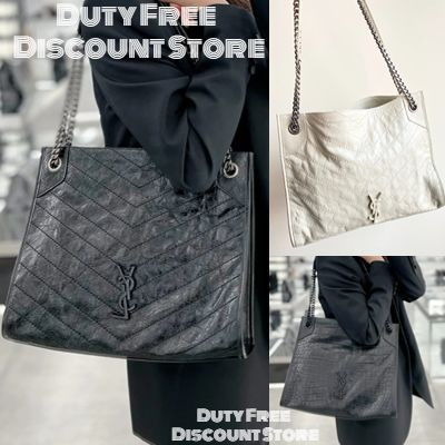 Yves Saint Laurent NIKI MEDIUM SHOPPING BAG IN CRINKLED VINTAGE LEATHER / YSL bag