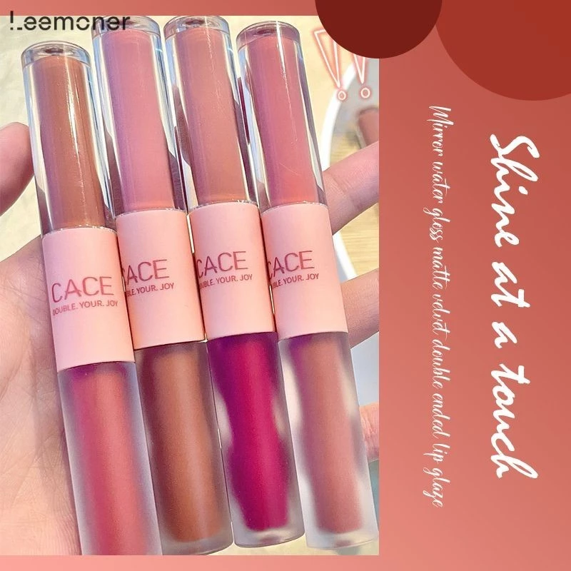 Lemon❤️Cace ลิปสติก ลิปกลอส เนื้อแมตต์ แบบสองหัว ให้ความชุ่มชื้น ไม่ติดแก้ว-LN thumbnail 3