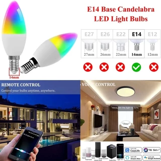 tuya rgb smart wifi ไฟ LED หลอดไฟ 6W E14 AC220V แอพควบคุมหลอดไฟ LED ทำงานร่วมกับ Alexa Google Assistant สำหรับการตกแต่งบ้าน