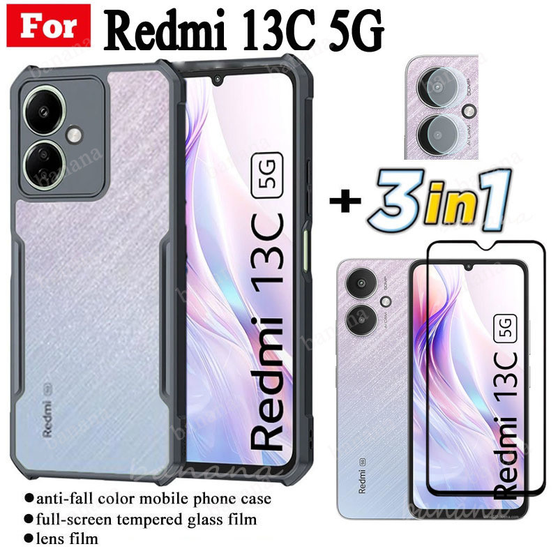 3 IN 1 Redmi 13C 5G Anti-fall โทรศัพท์มือถือสําหรับ Redmi13C 4G Turbo 3 หมายเหตุ 13 Pro 4G 5G Redmi 