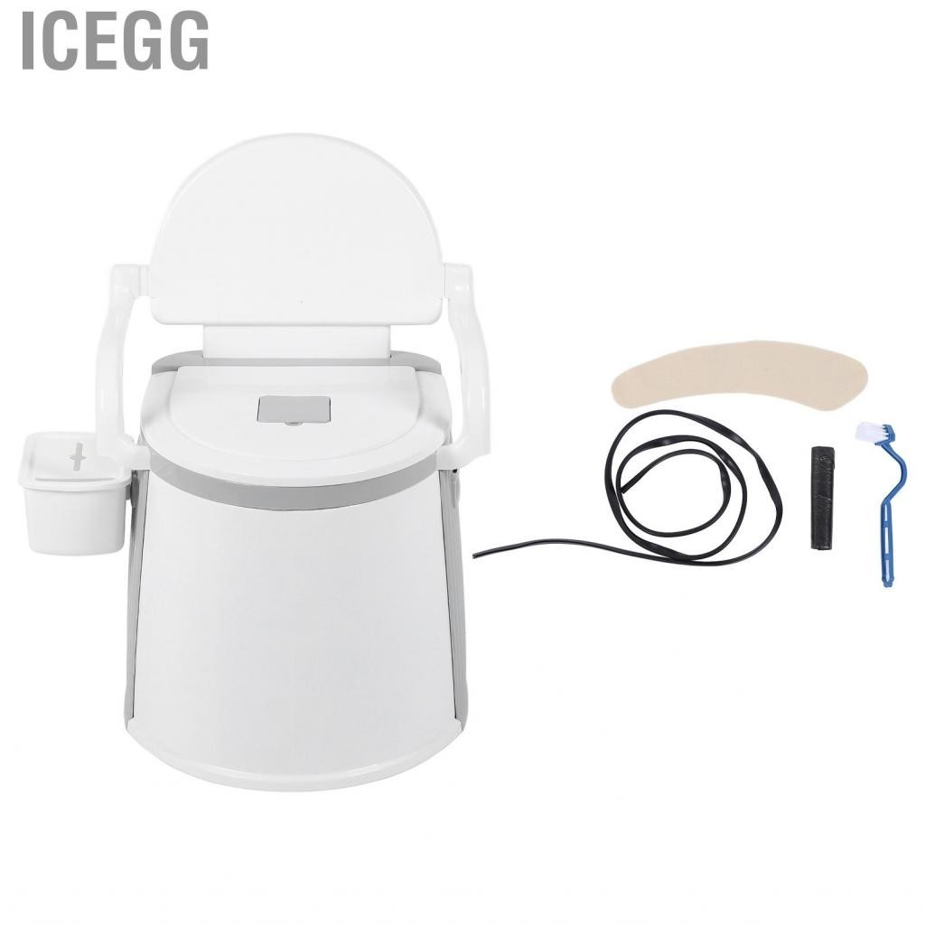 Icegg Bedside Commode Toilet  Full Packaged Ring Prevent Side Flipping 150kg Load Bearing Chair High Stability with Tissue Box for Bedroom