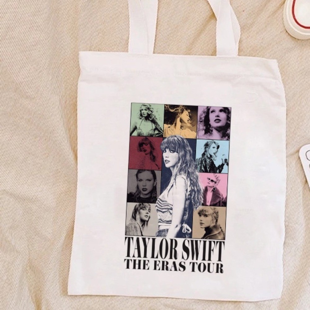 Taylor Swift กระเป๋าถือ กระเป๋าสะพายไหล่ ทรงโท้ท พิมพ์ลาย จุของได้เยอะ สําหรับผู้หญิง