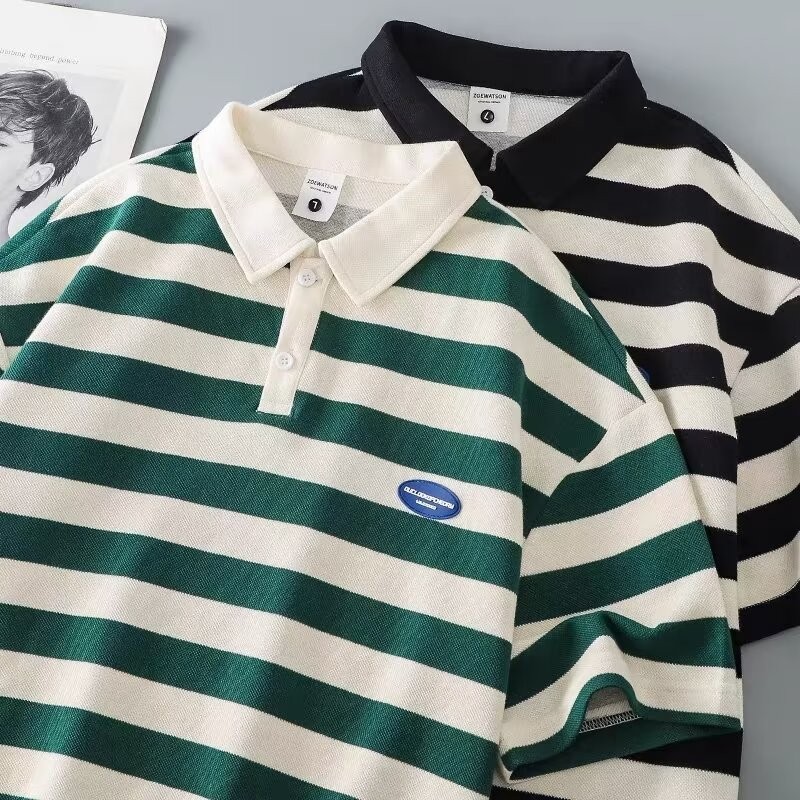 AUTU  เสื้อโปโลแขนสั้นผู้ชายลายแฟชั่นแบรนด์ฤดูร้อนสไตล์เกาหลีอินเทรนด์ใหม่เข้ากันทั้งหมด