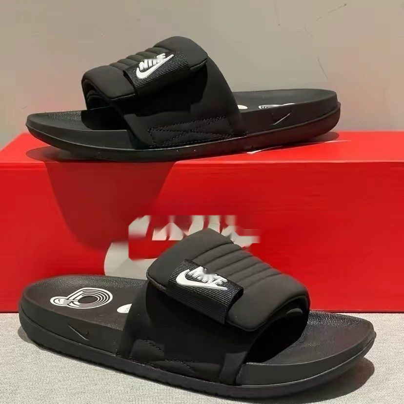 2024 อินเทรนด์ใหม่ Velcro ป้ายขนาดเล็กสีดํารองเท้าแตะพื้นนุ่มทุกวันน้ําหนักเบาสบาย Anti-