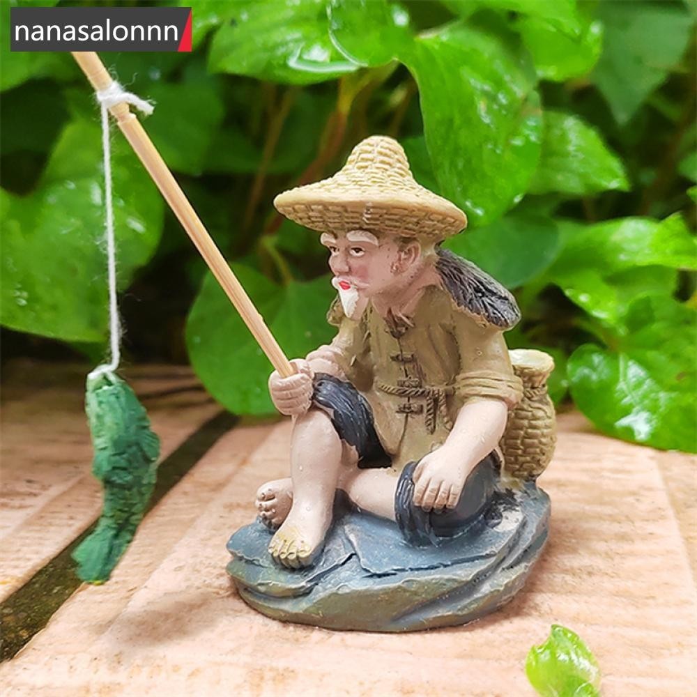 Nanasn| พิพิธภัณฑ์สัตว์น้ําเครื่องประดับชาวประมงเก่าตู้ปลาเรซิ่นตกแต่งสวนอุปกรณ์ตกแต่งโต๊ะ จ1z1