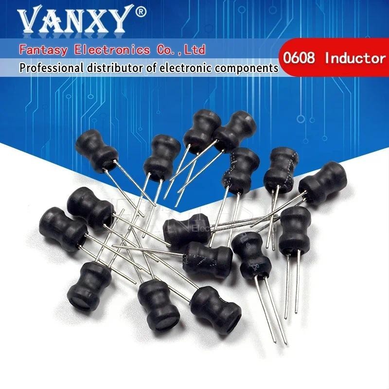 10 ชิ้น Unshielded Wirewound DIP power Inductor 0608(6*8 มม.) 150uH 220uH 330uH 470uH 1mH 2.2mH 3.3m