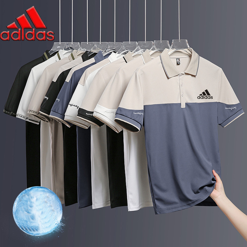 Ad idasเสื้อโปโลแขนสั้นลําลอง ผ้าเรยอน แบบแห้งเร็ว แฟชั่นฤดูร้อน สไตล์นักธุรกิจ สําหรับผู้ชาย 2024