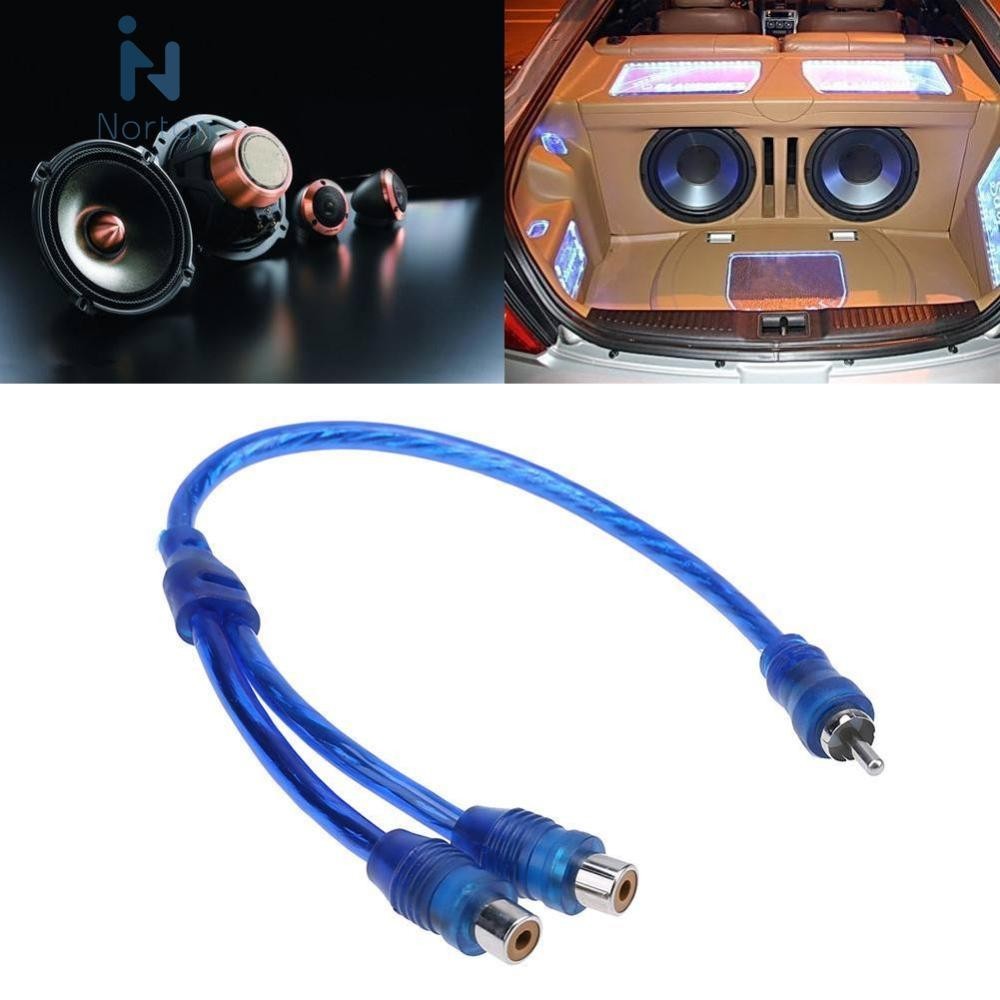 เครื ่ องเสียงรถยนต ์ RCA Splitter Cable 2 RCA Female to 1 RCA Male Car Modified Audio Cable [Norton.th ]