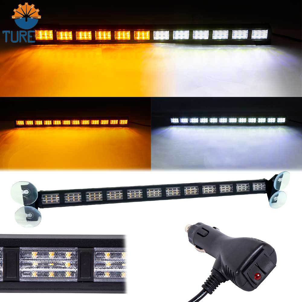 Led Strobe คําเตือนแถบยาวหลังคารถฉุกเฉิน Strobe Light 12-24V