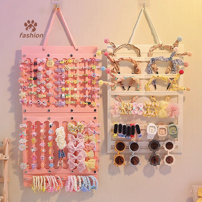 แฟชั่น ผม Bows Organizer Wall ผู้ถือขนาดใหญ่ความจุแขวนประหยัดพื้นที่อุปกรณ์เสริมสําหรับห้องพักสาว {VN}