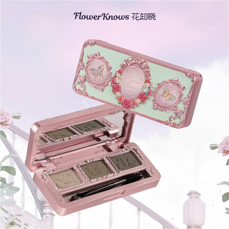FLOWER KNOWS แป้งเขียนคิ้ว ซีรีส์คืนกลางฤดูร้อน แป้งเขียนคิ้ว สามสี แป้งเขียนคิ้วอเนกประสงค์