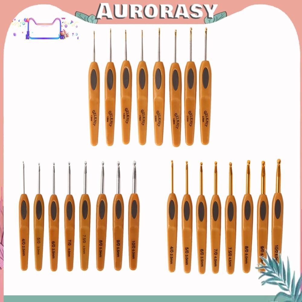 [AS] 8 ชิ้นโครเชต์ตะขอ ABS Handle เสื้อกันหนาวถักเครื่องมือมัลติฟังก์ชั่นสําหรับผู้เริ่มต้น