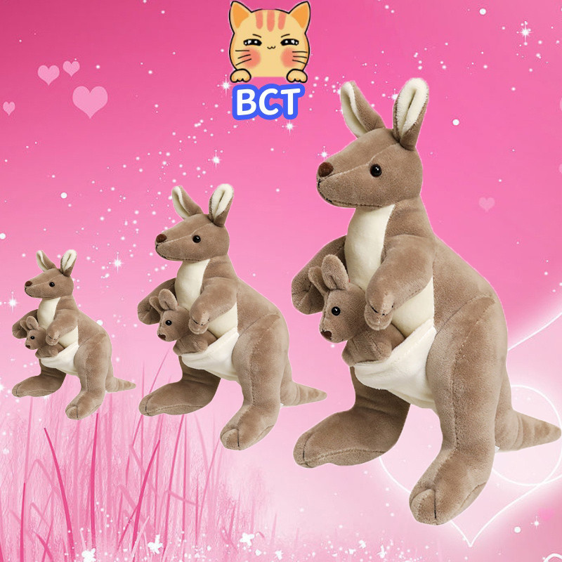 Bct Kangaroo Plush Toys ตุ๊กตาจิงโจ้น่ารักตุ๊กตาสัตว์ให้แฟนเด็กของขวัญวันเกิดของตกแต่งบ้าน